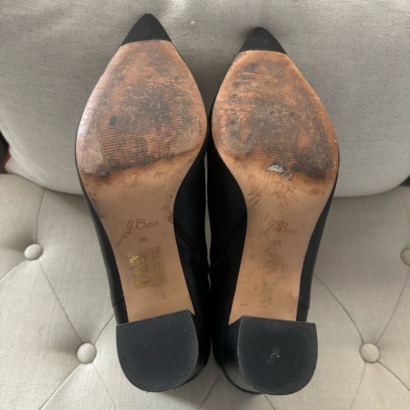 J.Crew Sadie Black Leather Ankle Boots Like New Size 10. - Picture 3 of 12